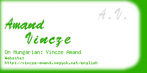 amand vincze business card